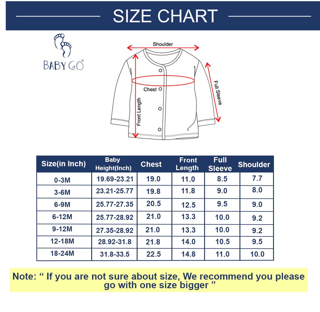 BUNDLE KIDS 100% Soft Cotton Front-Open Regular Fit Tees for Baby Boys & Girls, Summer Wear, 3-Pcs Combo