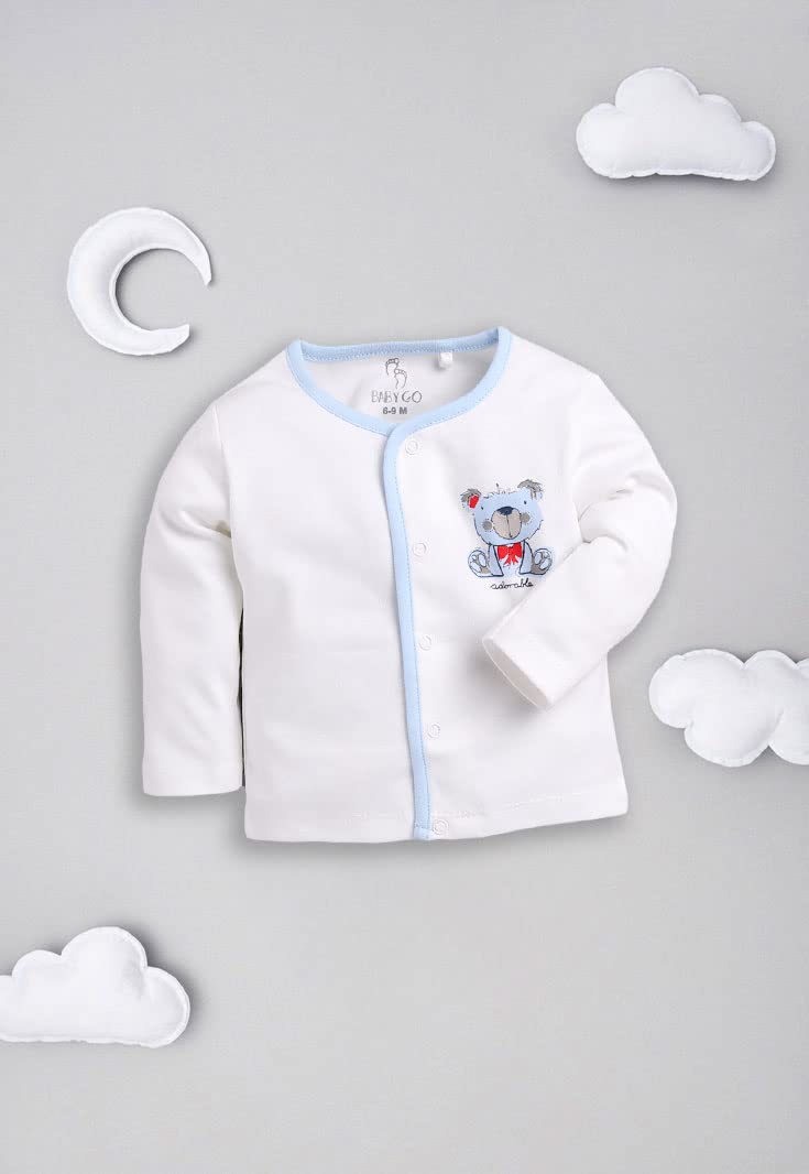 BUBBLE GEAR Cotton Full Sleeve Round Neck Front Open Pack of 3 Tees Baby Boy Clothing Set