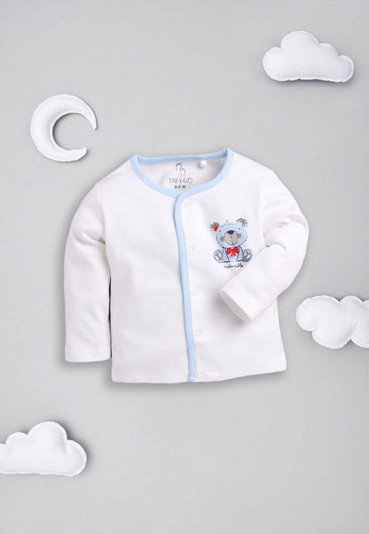 BUBBLE GEAR Cotton Full Sleeve Round Neck Front Open Pack of 3 Tees Baby Boy Clothing Set