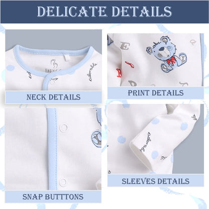 BUBBLE GEAR Cotton Full Sleeve Round Neck Front Open Pack of 3 Tees Baby Boy Clothing Set