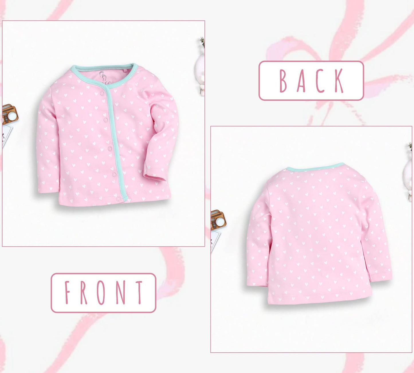 BUNDLE KIDS 100% Soft Cotton Front-Open Regular Fit Tees for Baby Boys & Girls, Summer Wear, 3-Pcs Combo