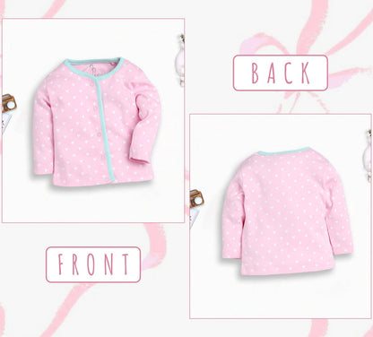 BUNDLE KIDS 100% Soft Cotton Front-Open Regular Fit Tees for Baby Boys & Girls, Summer Wear, 3-Pcs Combo