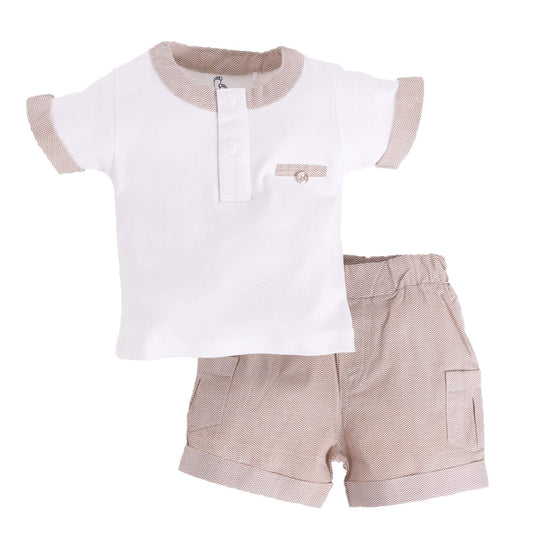 BabyGlide 100% Pure Cotton T-shirt & Shorts Set for Baby Boys – Soft, Comfortable Summer Outfit